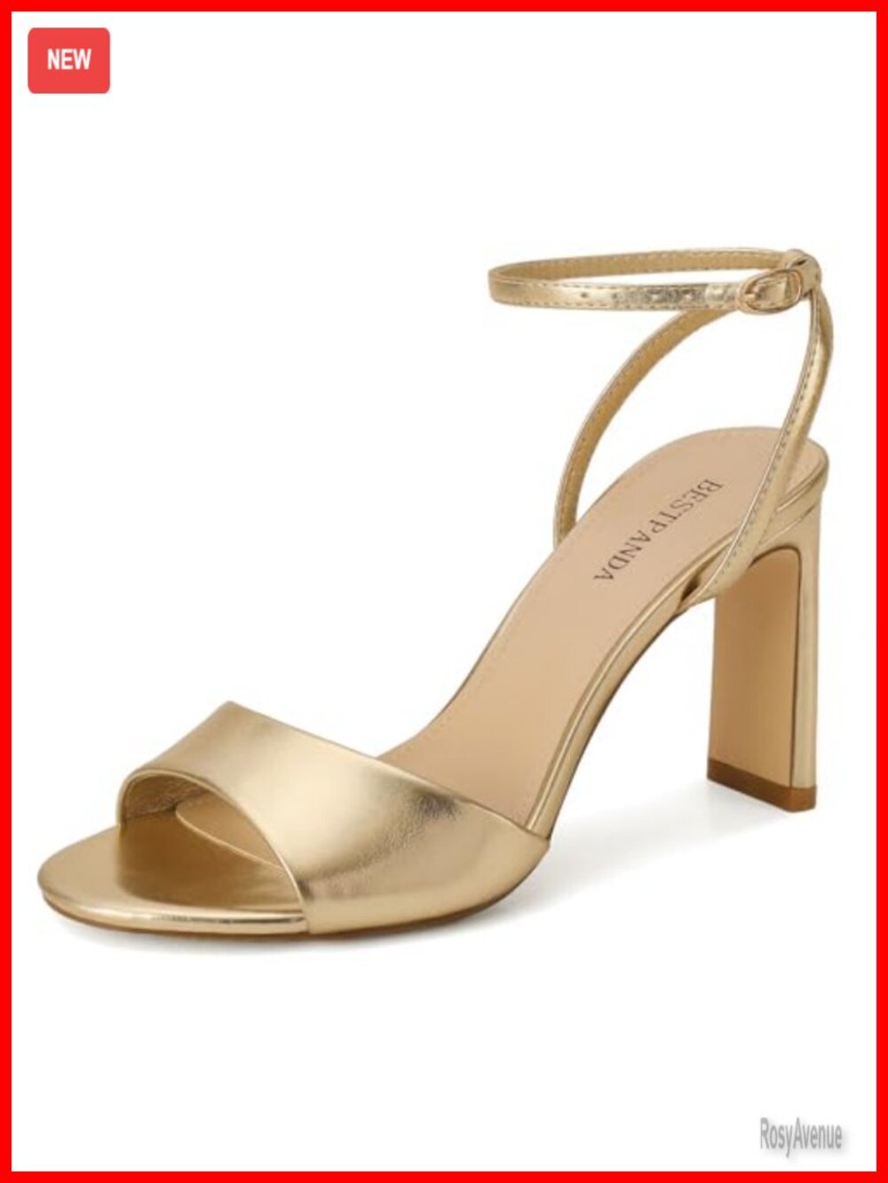 Women's High Heel Sandals Open Toe Ankle Strap Heels Faux Leather